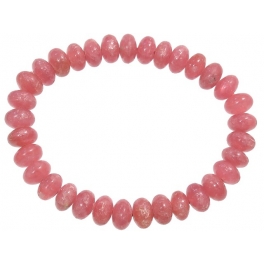 Rhodochrosite flat beads bracelet