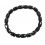 Black Tourmaline faceted barrel shaped beads bracelet