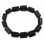 Black Tourmaline faceted barrel shaped beads bracelet