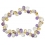Citrine+Amethyst faceted pear beads bracelet