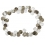 Smoky Quartz+White Quartz faceted pear beads bracelet
