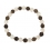 Smoky Quartz + White Quartz faceted round beads bracelet