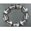 White Quartz Crystal barrel + Amethyst flat beads bracelet