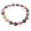 Muticolor Tourmaline heart & round beads bracelet