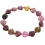 Muticolor Tourmaline heart & round beads bracelet