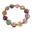 Muticolor Tourmaline heart & flat beads bracelet
