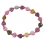 Muticolor Tourmaline heart shape & round beads bracelet