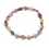 Muticolor Tourmaline faceted heart shape & round beads bracelet