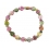 Muticolor Tourmaline faceted heart shape & flat beads bracelet
