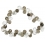 Smoky Quartz + White Quartz pear beads bracelet